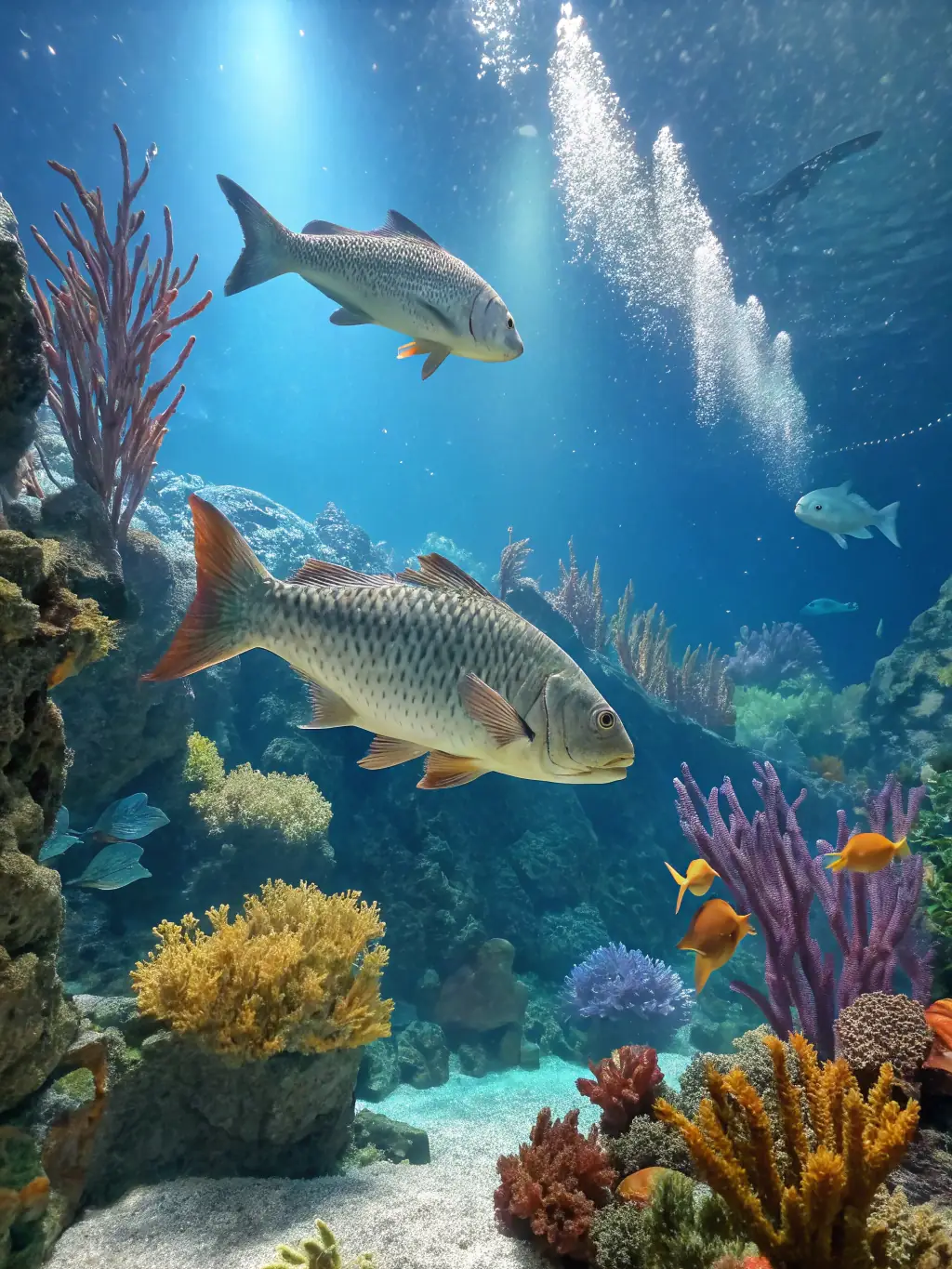 An underwater scene with various fish species and engaging graphical elements, representing the exciting and interactive fishing games offered on JLPH.